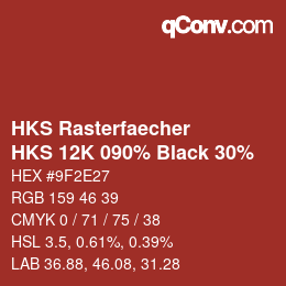 カラーコード: HKS Rasterfaecher - HKS 12K 090% Black 30% | qconv.com
