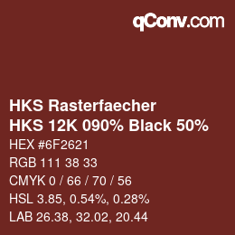 カラーコード: HKS Rasterfaecher - HKS 12K 090% Black 50% | qconv.com