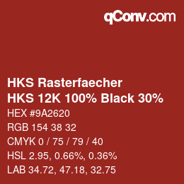 カラーコード: HKS Rasterfaecher - HKS 12K 100% Black 30% | qconv.com