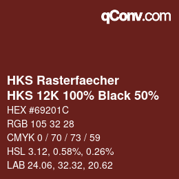カラーコード: HKS Rasterfaecher - HKS 12K 100% Black 50% | qconv.com