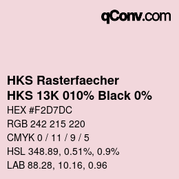 Código de color: HKS Rasterfaecher - HKS 13K 010% Black 0% | qconv.com