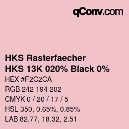 Código de color: HKS Rasterfaecher - HKS 13K 020% Black 0% | qconv.com