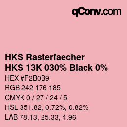 カラーコード: HKS Rasterfaecher - HKS 13K 030% Black 0% | qconv.com