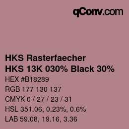 Color code: HKS Rasterfaecher - HKS 13K 030% Black 30% | qconv.com
