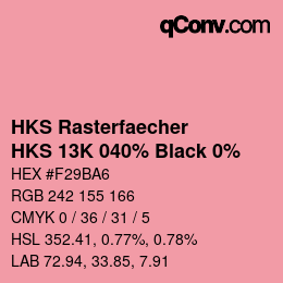 Code couleur: HKS Rasterfaecher - HKS 13K 040% Black 0% | qconv.com