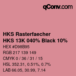 Farbcode: HKS Rasterfaecher - HKS 13K 040% Black 10% | qconv.com