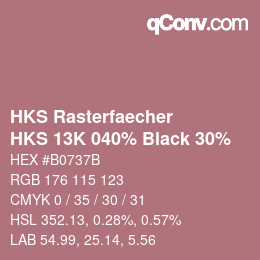 カラーコード: HKS Rasterfaecher - HKS 13K 040% Black 30% | qconv.com