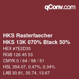 Código de color: HKS Rasterfaecher - HKS 13K 070% Black 50% | qconv.com
