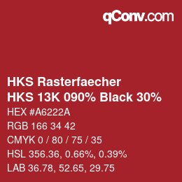 カラーコード: HKS Rasterfaecher - HKS 13K 090% Black 30% | qconv.com