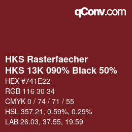 カラーコード: HKS Rasterfaecher - HKS 13K 090% Black 50% | qconv.com
