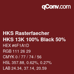 颜色代码: HKS Rasterfaecher - HKS 13K 100% Black 50% | qconv.com