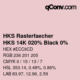 Code couleur: HKS Rasterfaecher - HKS 14K 020% Black 0% | qconv.com