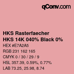 カラーコード: HKS Rasterfaecher - HKS 14K 040% Black 0% | qconv.com