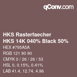 Código de color: HKS Rasterfaecher - HKS 14K 040% Black 50% | qconv.com