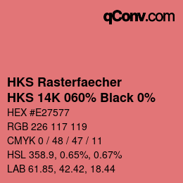 Código de color: HKS Rasterfaecher - HKS 14K 060% Black 0% | qconv.com