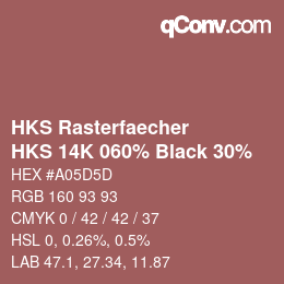 カラーコード: HKS Rasterfaecher - HKS 14K 060% Black 30% | qconv.com