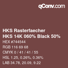 カラーコード: HKS Rasterfaecher - HKS 14K 060% Black 50% | qconv.com