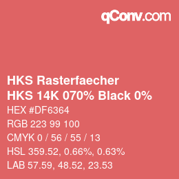 Color code: HKS Rasterfaecher - HKS 14K 070% Black 0% | qconv.com