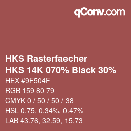 Farbcode: HKS Rasterfaecher - HKS 14K 070% Black 30% | qconv.com