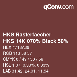 Code couleur: HKS Rasterfaecher - HKS 14K 070% Black 50% | qconv.com