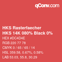 Código de color: HKS Rasterfaecher - HKS 14K 080% Black 0% | qconv.com