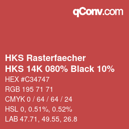 Color code: HKS Rasterfaecher - HKS 14K 080% Black 10% | qconv.com