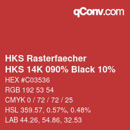 Color code: HKS Rasterfaecher - HKS 14K 090% Black 10% | qconv.com