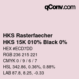 Color code: HKS Rasterfaecher - HKS 15K 010% Black 0% | qconv.com