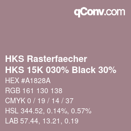 Color code: HKS Rasterfaecher - HKS 15K 030% Black 30% | qconv.com