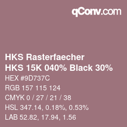 Color code: HKS Rasterfaecher - HKS 15K 040% Black 30% | qconv.com