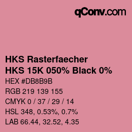 カラーコード: HKS Rasterfaecher - HKS 15K 050% Black 0% | qconv.com