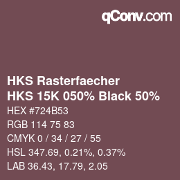 カラーコード: HKS Rasterfaecher - HKS 15K 050% Black 50% | qconv.com