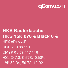 Color code: HKS Rasterfaecher - HKS 15K 070% Black 0% | qconv.com