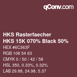 Color code: HKS Rasterfaecher - HKS 15K 070% Black 50% | qconv.com