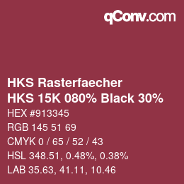 カラーコード: HKS Rasterfaecher - HKS 15K 080% Black 30% | qconv.com