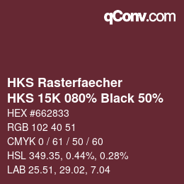 Farbcode: HKS Rasterfaecher - HKS 15K 080% Black 50% | qconv.com