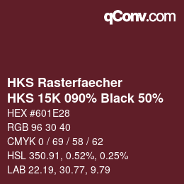 カラーコード: HKS Rasterfaecher - HKS 15K 090% Black 50% | qconv.com