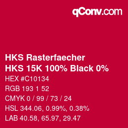 Color code: HKS Rasterfaecher - HKS 15K 100% Black 0% | qconv.com
