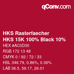 カラーコード: HKS Rasterfaecher - HKS 15K 100% Black 10% | qconv.com