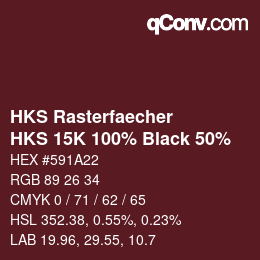 Color code: HKS Rasterfaecher - HKS 15K 100% Black 50% | qconv.com