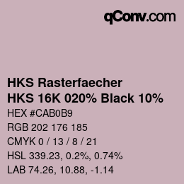 Code couleur: HKS Rasterfaecher - HKS 16K 020% Black 10% | qconv.com