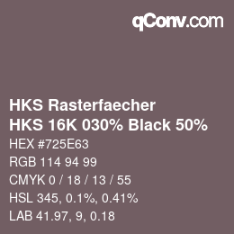 Code couleur: HKS Rasterfaecher - HKS 16K 030% Black 50% | qconv.com