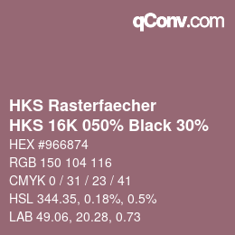 Farbcode: HKS Rasterfaecher - HKS 16K 050% Black 30% | qconv.com