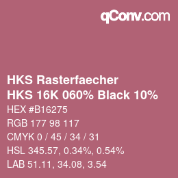 Farbcode: HKS Rasterfaecher - HKS 16K 060% Black 10% | qconv.com