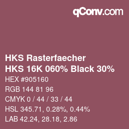 Farbcode: HKS Rasterfaecher - HKS 16K 060% Black 30% | qconv.com
