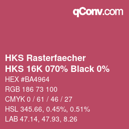 Farbcode: HKS Rasterfaecher - HKS 16K 070% Black 0% | qconv.com