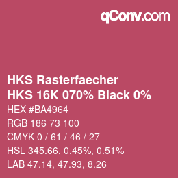 Color code: HKS Rasterfaecher - HKS 16K 070% Black 0% | qconv.com