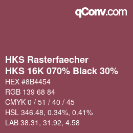 Código de color: HKS Rasterfaecher - HKS 16K 070% Black 30% | qconv.com