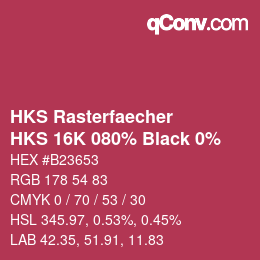 Color code: HKS Rasterfaecher - HKS 16K 080% Black 0% | qconv.com