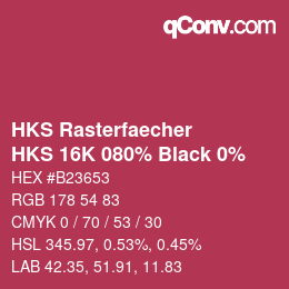 Color code: HKS Rasterfaecher - HKS 16K 080% Black 0% | qconv.com